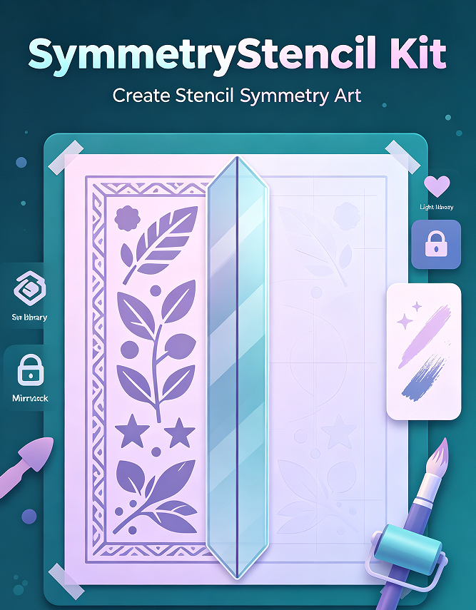 19.1 SymmetryStencil Kit – Create Stencil Symmetry Art - Image 1